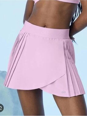 ALO Yoga Light Pink Pleated Wrap Mini Skirt size Small